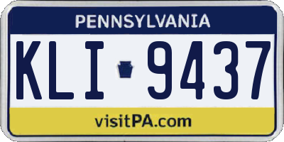 PA license plate KLI9437