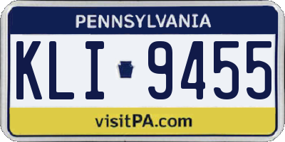 PA license plate KLI9455