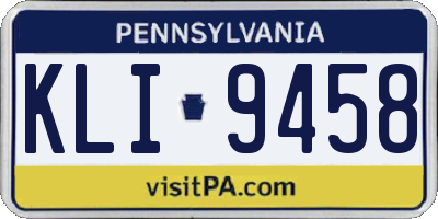 PA license plate KLI9458