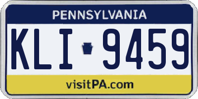 PA license plate KLI9459