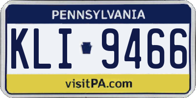 PA license plate KLI9466