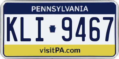 PA license plate KLI9467