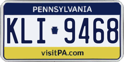 PA license plate KLI9468