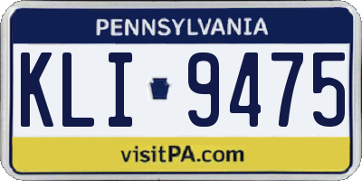 PA license plate KLI9475