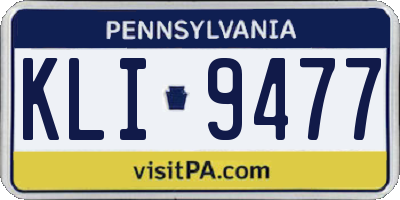 PA license plate KLI9477