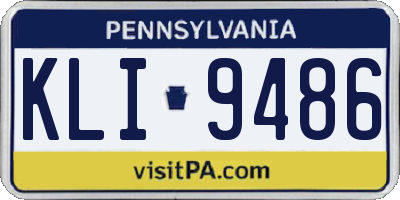 PA license plate KLI9486