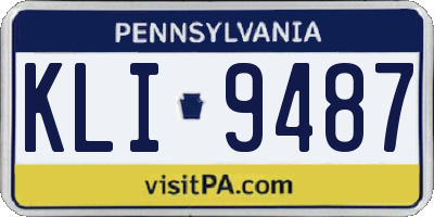 PA license plate KLI9487