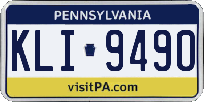 PA license plate KLI9490