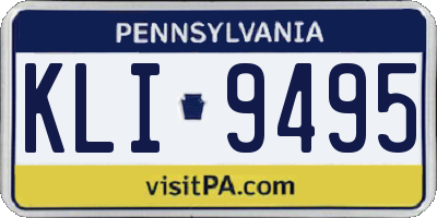 PA license plate KLI9495