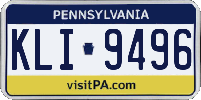 PA license plate KLI9496