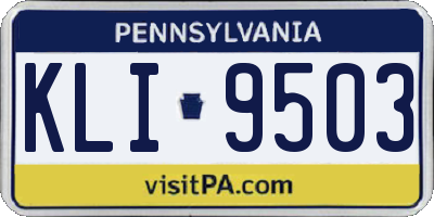 PA license plate KLI9503