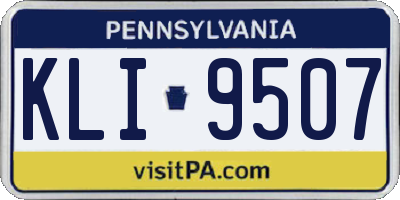 PA license plate KLI9507