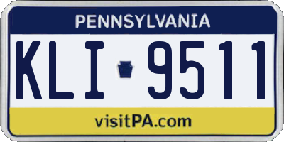 PA license plate KLI9511