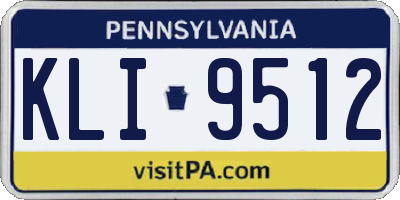 PA license plate KLI9512
