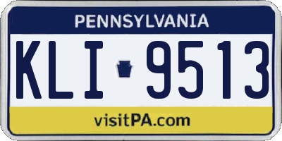 PA license plate KLI9513