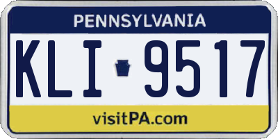 PA license plate KLI9517