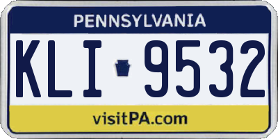 PA license plate KLI9532