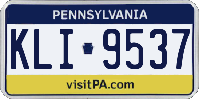 PA license plate KLI9537