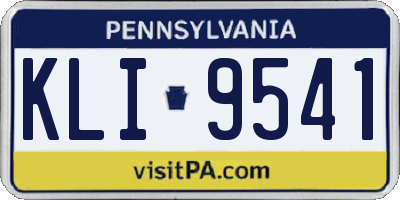 PA license plate KLI9541