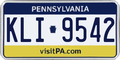 PA license plate KLI9542