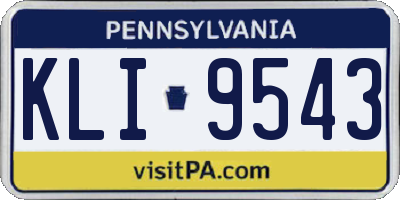 PA license plate KLI9543