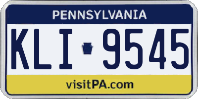 PA license plate KLI9545