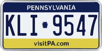 PA license plate KLI9547