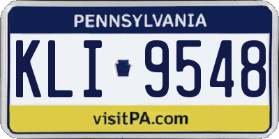 PA license plate KLI9548