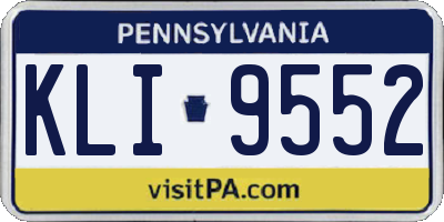 PA license plate KLI9552