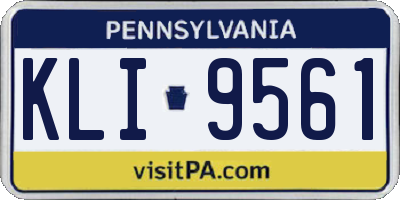 PA license plate KLI9561