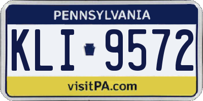 PA license plate KLI9572