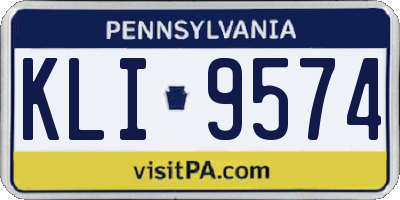 PA license plate KLI9574