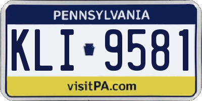 PA license plate KLI9581