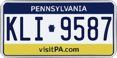 PA license plate KLI9587
