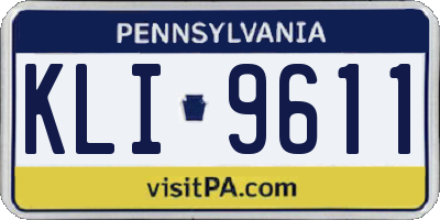 PA license plate KLI9611