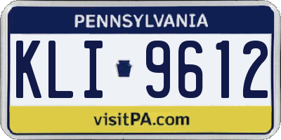 PA license plate KLI9612
