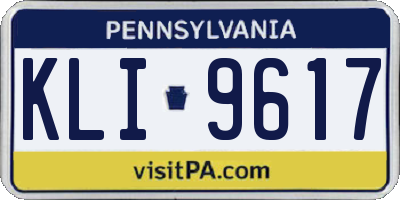 PA license plate KLI9617