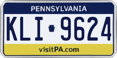 PA license plate KLI9624