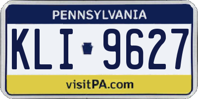 PA license plate KLI9627