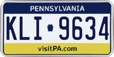 PA license plate KLI9634