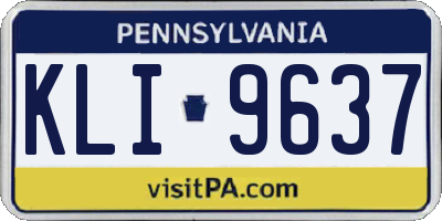 PA license plate KLI9637
