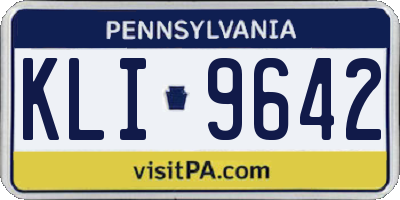 PA license plate KLI9642