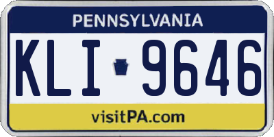PA license plate KLI9646