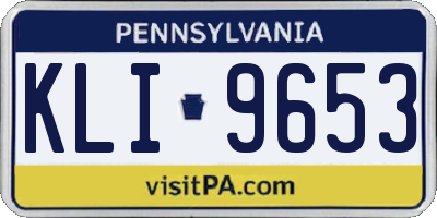 PA license plate KLI9653
