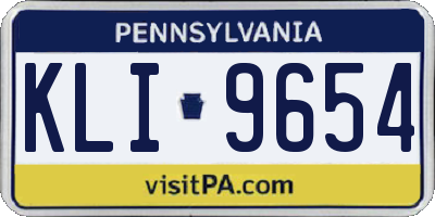 PA license plate KLI9654