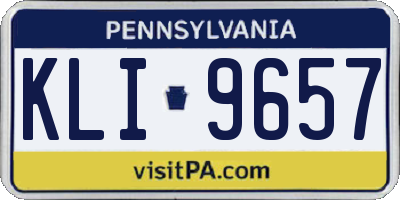 PA license plate KLI9657