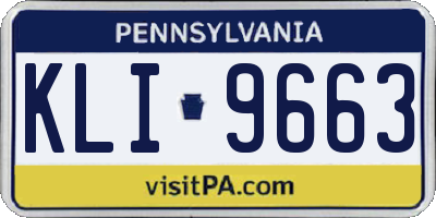 PA license plate KLI9663