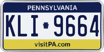 PA license plate KLI9664