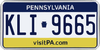 PA license plate KLI9665