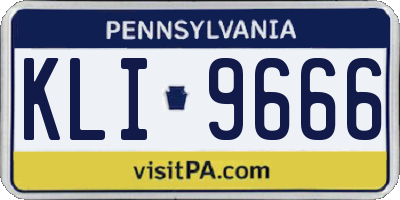 PA license plate KLI9666